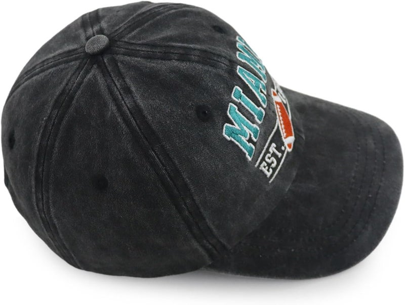 Terojnkl Embroidered City Football Hat for Men Women, Adjustable Unisex Cotton Fans Baseball Cap - Image 4